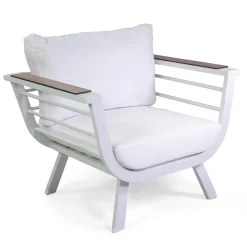Salotto da Esterno Composto da 2 Poltrone e 1 Tavolino in Alluminio - Righello