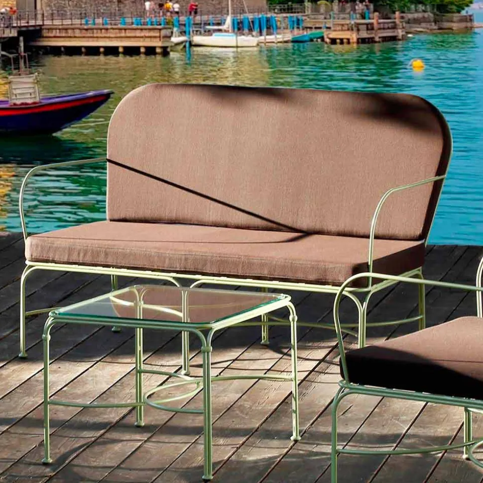 Salotto da Esterno con Struttura in Ferro Artigianale Made in Italy - Melinda