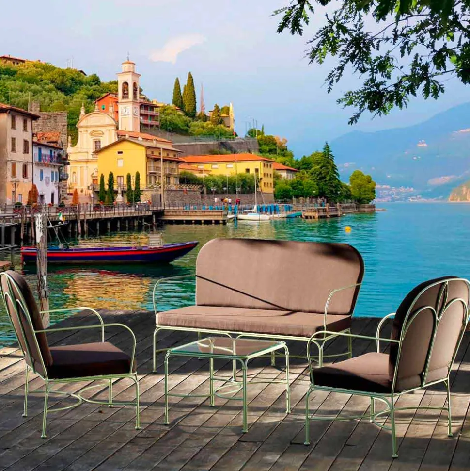 Salotto da Esterno con Struttura in Ferro Artigianale Made in Italy - Melinda