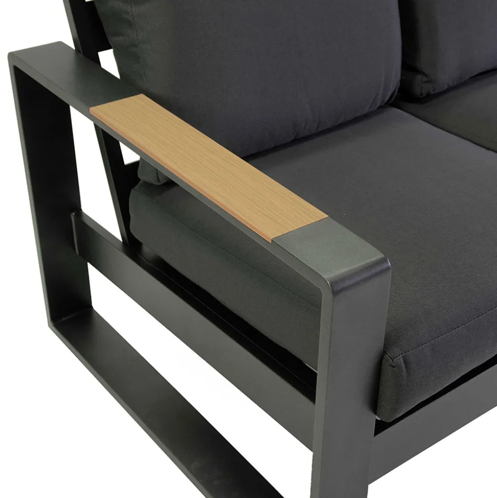 Salotto da Esterno Realizzato in Alluminio e Braccioli in Polywood - Citta