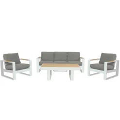 Salotto da Esterno Realizzato in Alluminio e Braccioli in Polywood - Citta