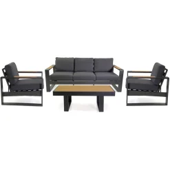 Salotto da Esterno Realizzato in Alluminio e Braccioli in Polywood - Citta