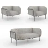 Salotto da Giardino con 1 Divano e 2 Poltrone Made in Italy - Fioriera