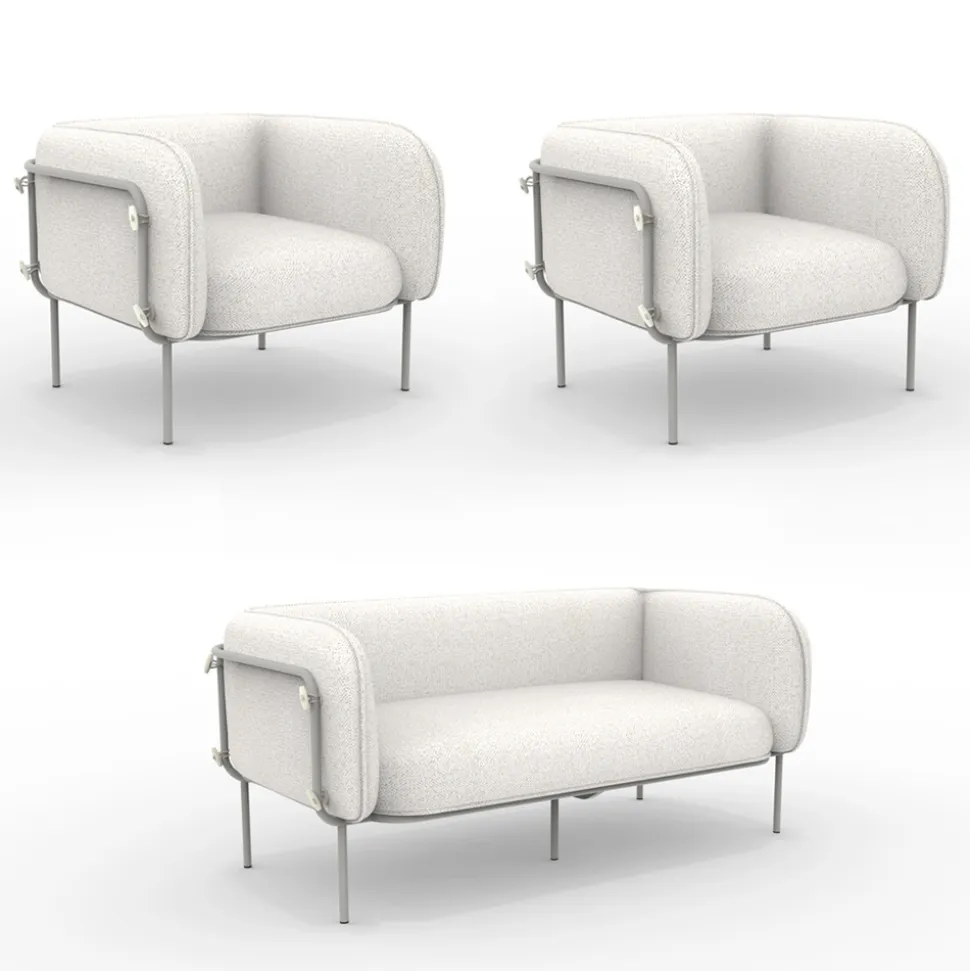 Salotto da Giardino con 1 Divano e 2 Poltrone Made in Italy - Fioriera