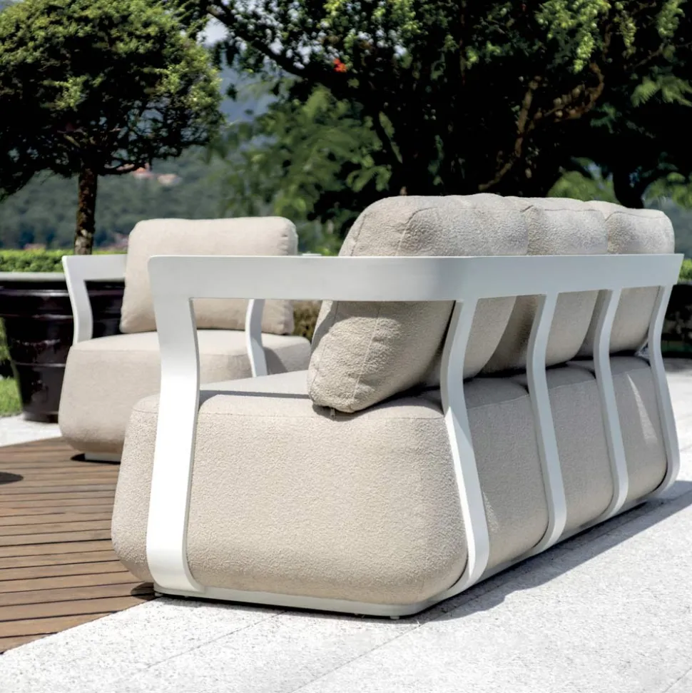 Salotto da Giardino in Alluminio e 2 Tavolini in Alluminio - Brisa