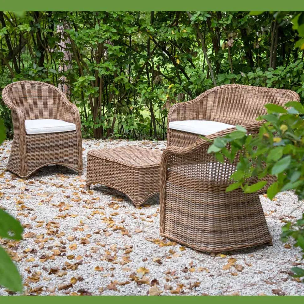 Salotto da Giardino in Alluminio e Intreccio in Polyrattan - Melina