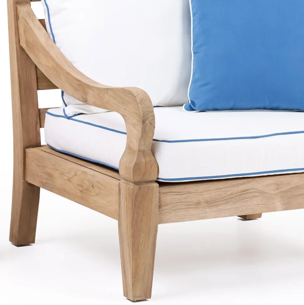 Salotto da Giardino in Legno Teak Naturale Spazzolato - Artes