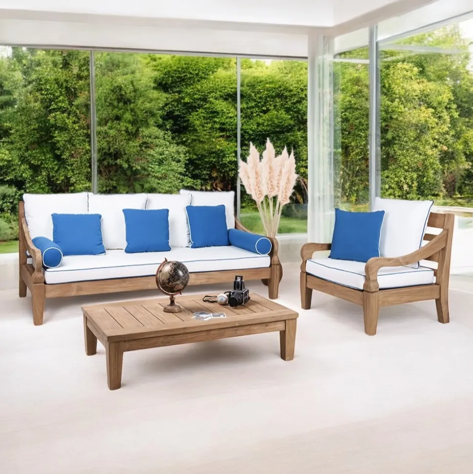 Salotto da Giardino in Legno Teak Naturale Spazzolato - Artes