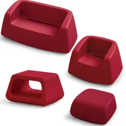 Salotto da Giardino in Polietilene Colorato Made in Italy 4 Pezzi - Pennini