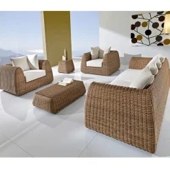 Salotto da Giardino in Polyrattan Intrecciato a Mano - Charlie