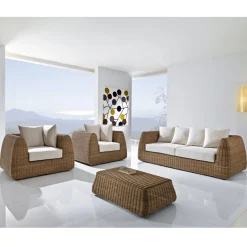 Salotto da Giardino in Polyrattan Intrecciato a Mano - Charlie