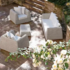 Salotto da Giardino in Polyrattan Intrecciato a Mano - Charlie