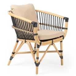 Salotto da Giardino in Rattan Naturale con Cuscini Inclusi – Catelyn