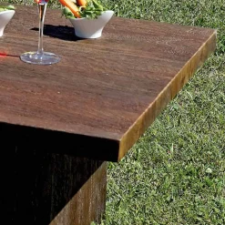 Salotto da Giardino in Rattan con Tavolino in Legno e Cuscini - Hugues