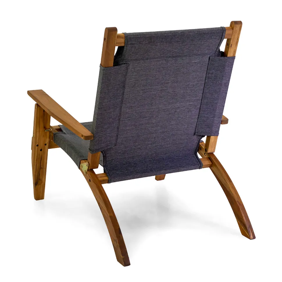 Salotto in Legno di Acacia Oliata Colore Naturale e Tessuto - Bottega
