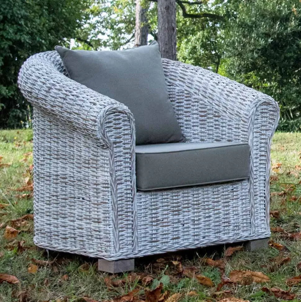 Salotto Outdoor in Fibra Naturale di Kubù con Cuscini – Isildur