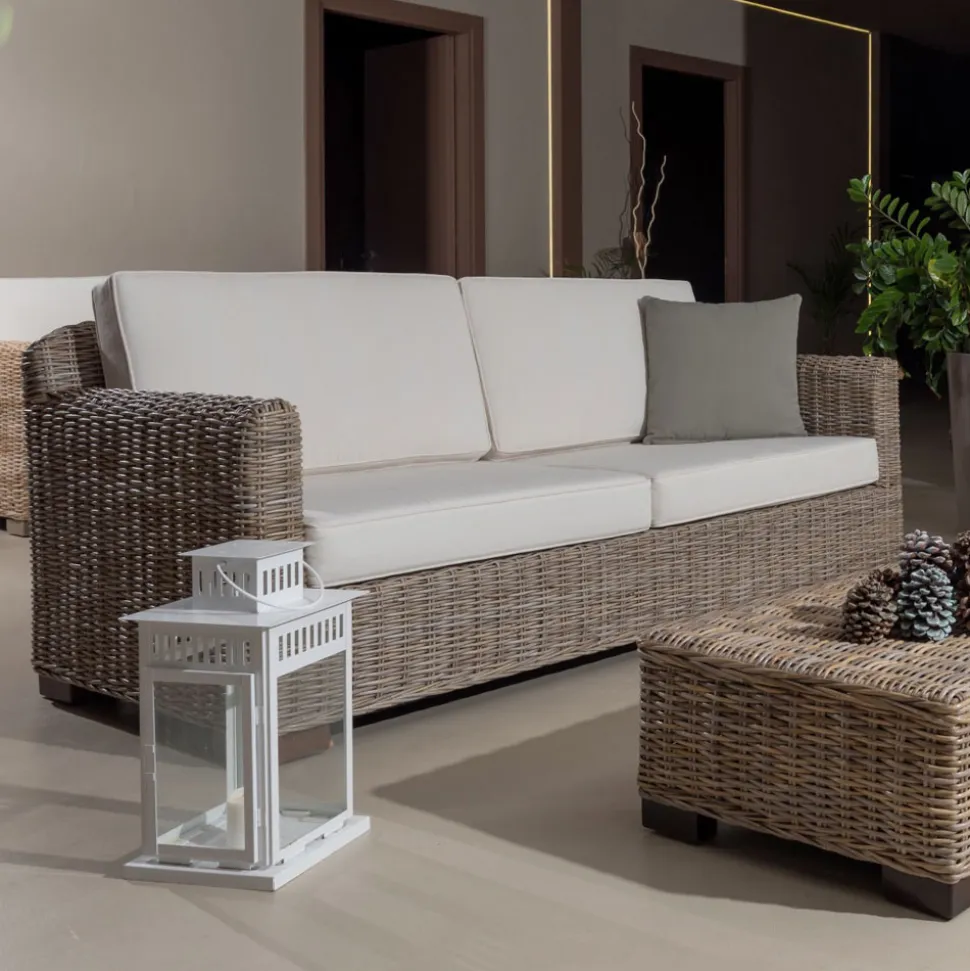 Salotto Outdoor in Kubù Grigio con Cuscini Inclusi – Cerys