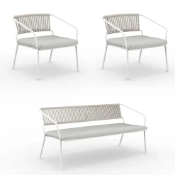 Salotto per il Giardino con Poltrone e Divano in Metallo Made in Italy - Prato