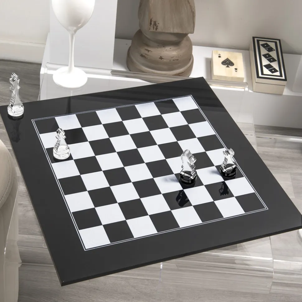 Scacchiera in Plexiglass Bianca o Nera Moderna Made in Italy - Scaccomatto