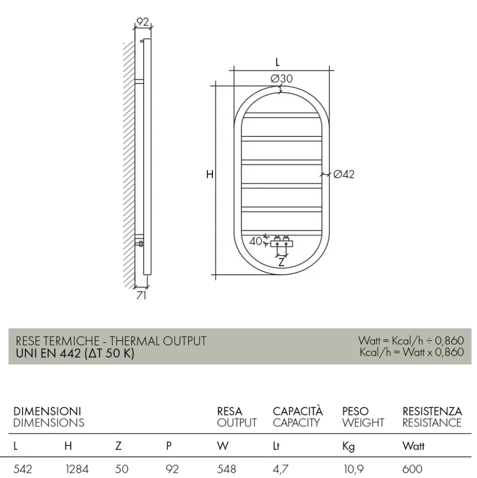 Scaldasalviette di Design a “Tutto Tondo Bubble” in Acciaio Made in Italy - Smooth