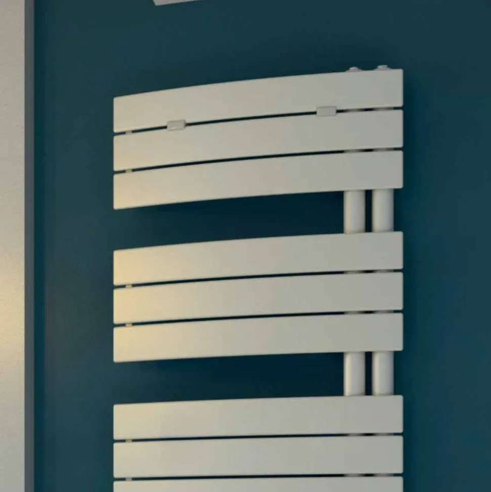 Scaldasalviette elettrico di design in acciaio bianco Sail Scirocco H