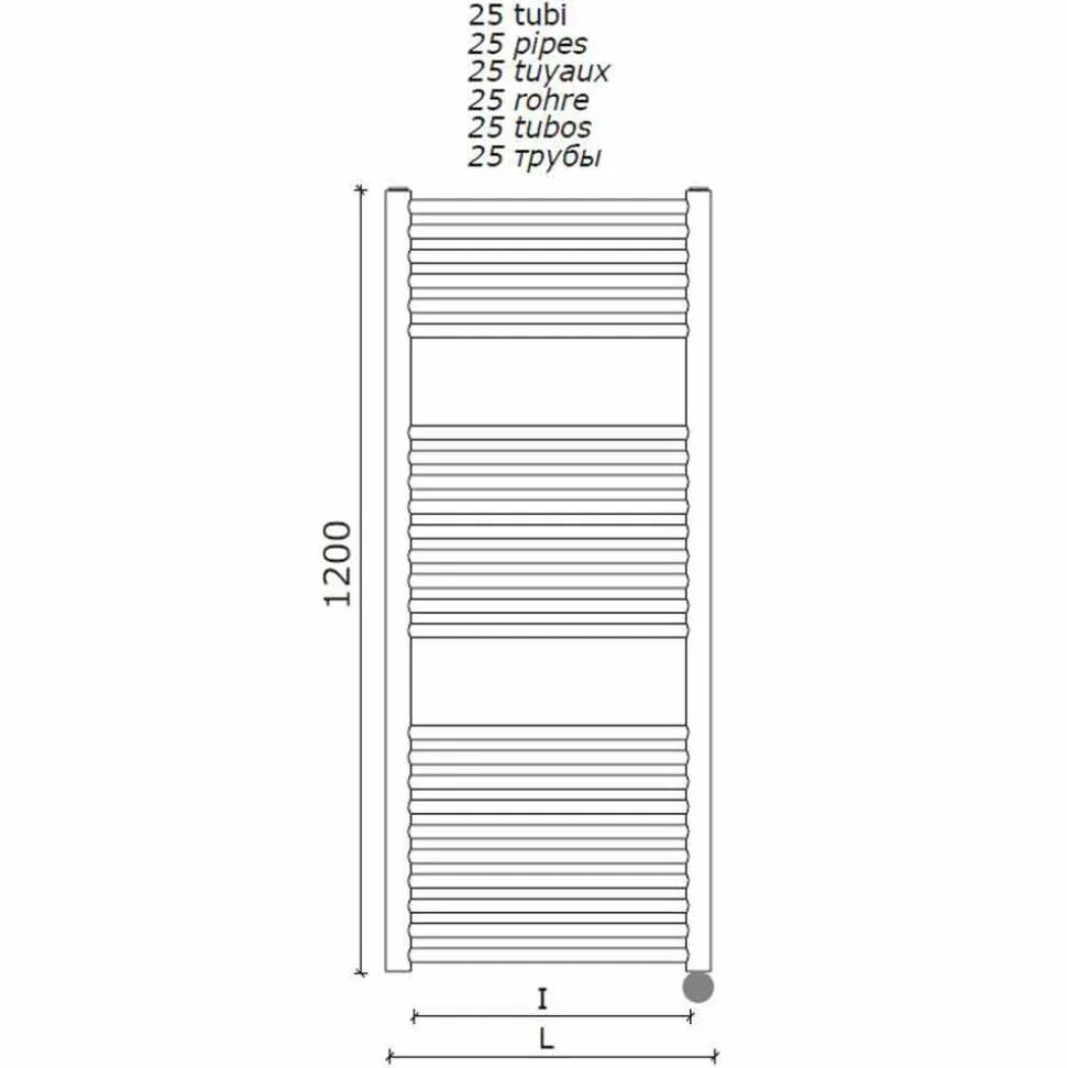 Scaldasalviette Elettrico per il Bagno Design Verticale in Acciaio 300 W - Italo