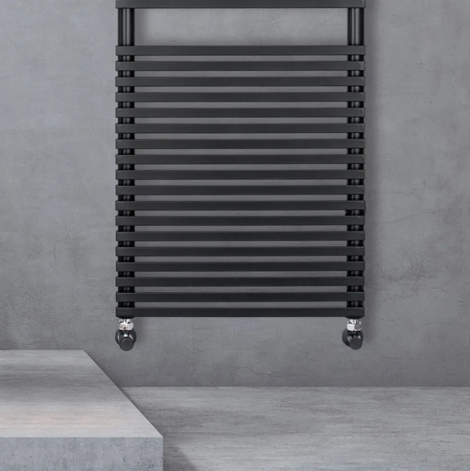 Scaldasalviette Idraulico in Acciaio Finitura Jet Black Made in Italy - Brownies