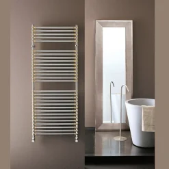 Scaldasalviette Idraulico in Acciaio Finitura Cromo e Oro Made in Italy - Laura