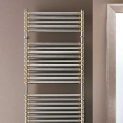 Scaldasalviette Idraulico in Acciaio Finitura Cromo e Oro Made in Italy - Laura