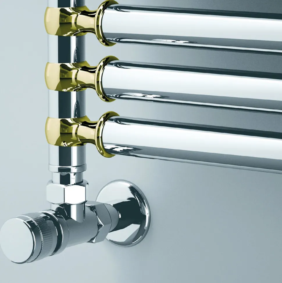 Scaldasalviette Idraulico in Acciaio Finitura Cromo e Oro Made in Italy - Laura