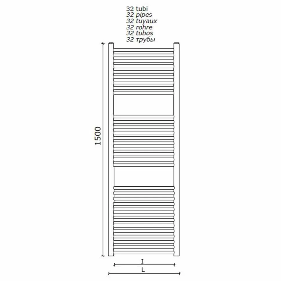 Scaldasalviette in Acciaio Inox Design a Parete da Bagno fino a 483 W - Italo