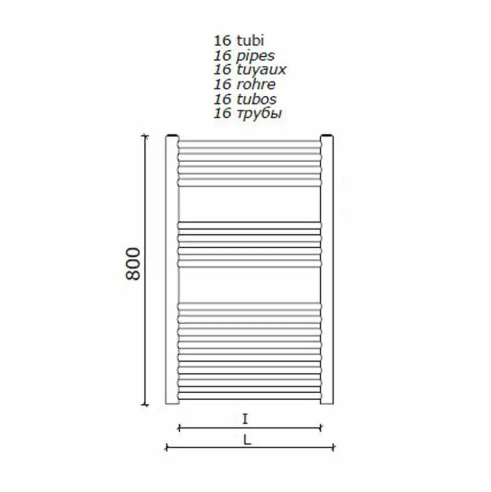 Scaldasalviette in Acciaio Inox Design a Parete da Bagno fino a 483 W - Italo