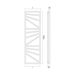 Scaldasalviette Misto con Elementi Quadrati Made in Italy - Mandorle
