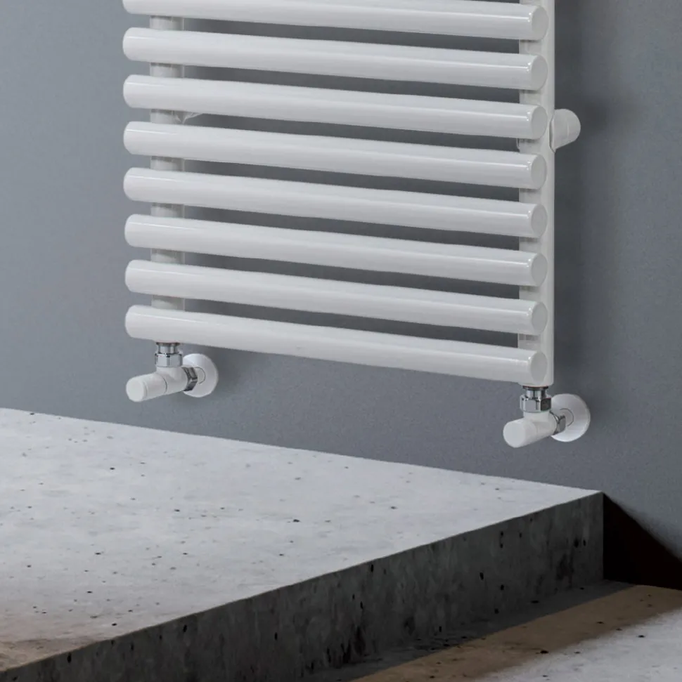Scaldasalviette Misto in Acciaio Finitura Bianco Puro Made in Italy - Limone