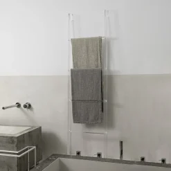 Scaletta Porta Asciugamani Bagno Cristallo Acrilico Trasparente - Astuta