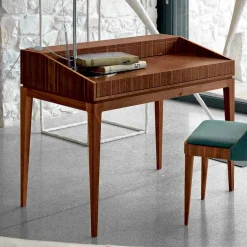 Scrittoio di design moderno in legno noce, l.105xp.65cm, Acario