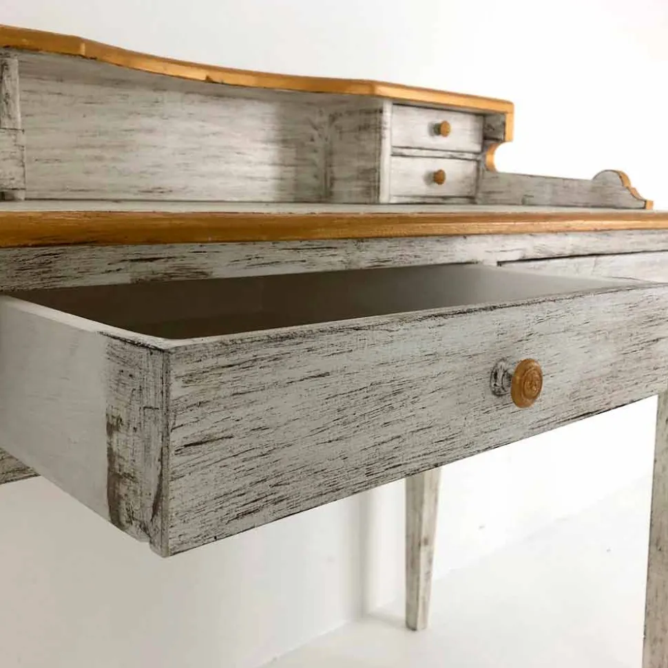Scrittoio Fatto a Mano in Legno Massello con Cassetti Made in Italy - Amela