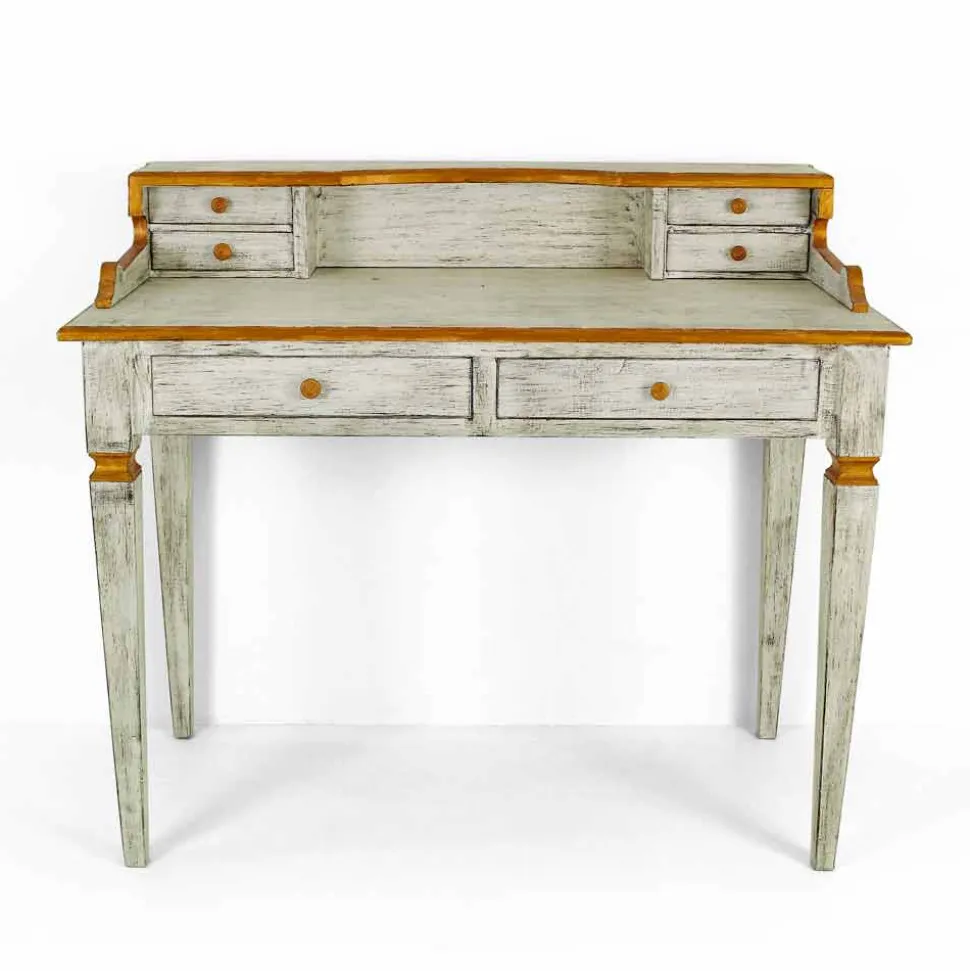 Scrittoio Fatto a Mano in Legno Massello con Cassetti Made in Italy - Amela