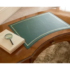 Scrivania Classica 5 Cassetti in Legno e Ecopelle Made in Italy - Commodo