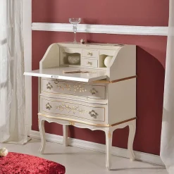 Scrivania Classica in Legno con Ribalta e Cassetti Made in Italy - Elegant