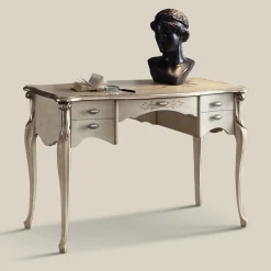 Scrivania da Salotto 5 Cassetti in Legno di Lusso Made in Italy - Caligola