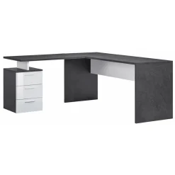 Scrivania da Ufficio Angolare in Legno Nobilitato 2 Finiture - Analuisa