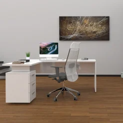 Scrivania da Ufficio Angolare in Legno Nobilitato 2 Finiture - Analuisa