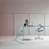 Scrivania da Ufficio di Design Moderno Vetro Extrachiaro Made in Italy – Rosalia