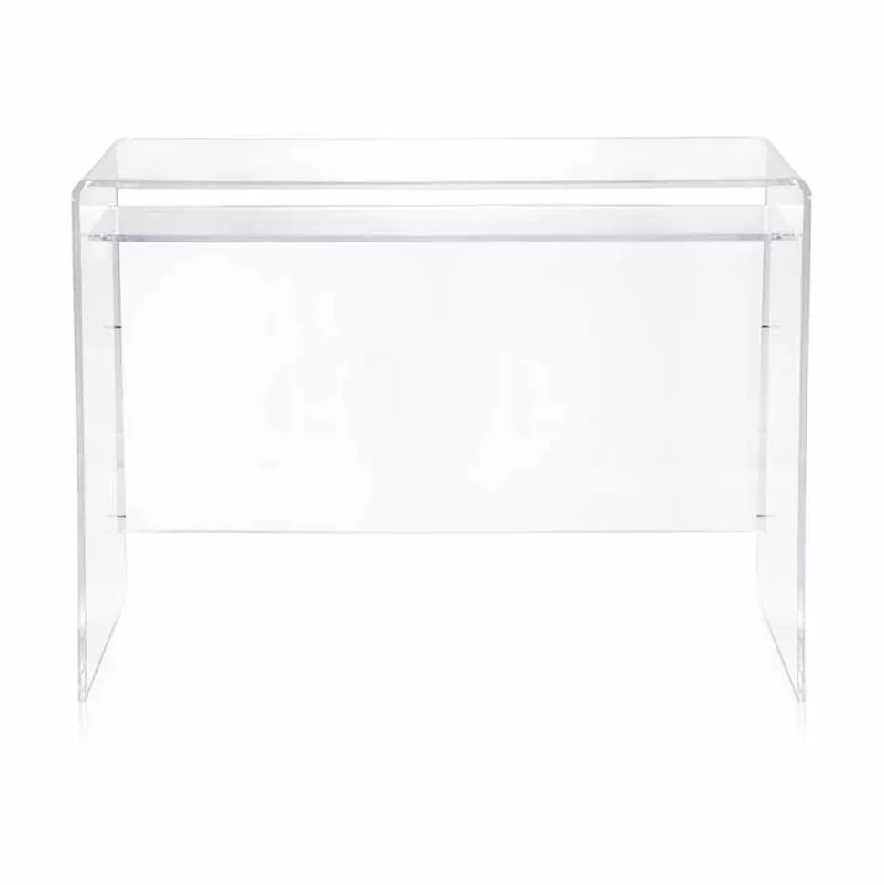 Scrivania moderna in plexiglass trasparente prodotta in Italia, Barga