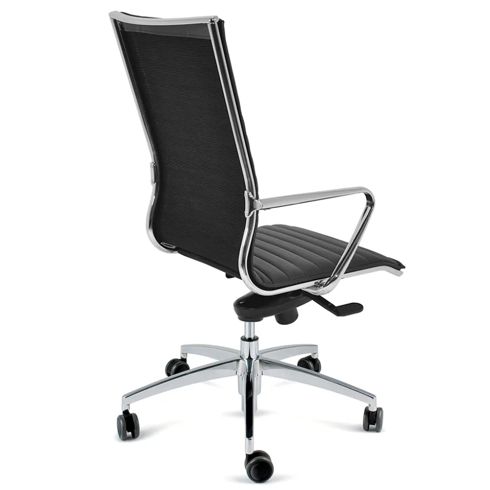 Sedia Alta da Ufficio con Ruote e Cuscino Ergonomico e Girevole - Filanna