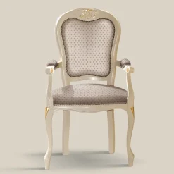 Sedia Capotavola in Legno Rivestita in Tessuto Made in Italy - Majesty