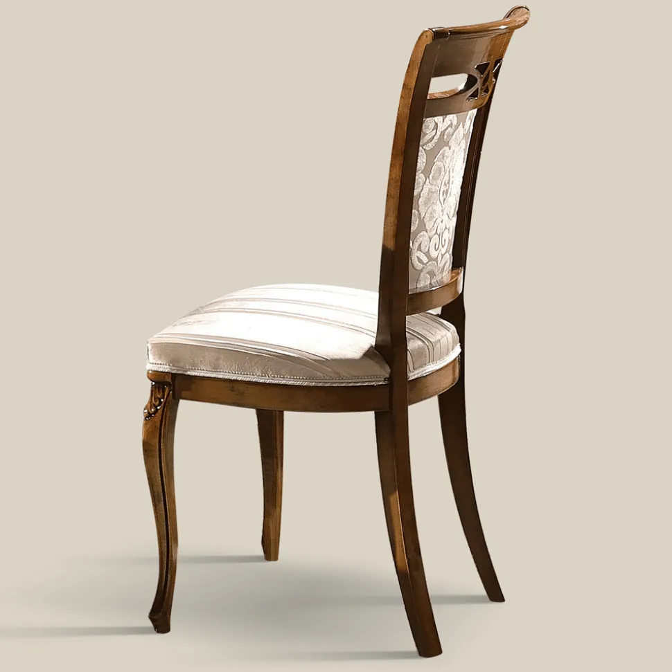 Sedia Classica Imbottita in Legno Noce o Bianco Made in Italy - Caligola