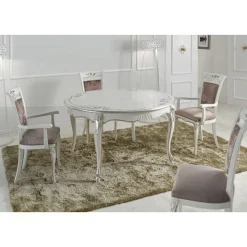Sedia Classica Imbottita in Legno Noce o Bianco Made in Italy - Caligola