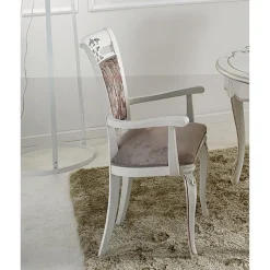Sedia Classica Imbottita in Legno Noce o Bianco Made in Italy - Caligola